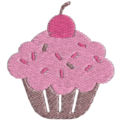 Matriz de Bordado Cup Cake Rosa 